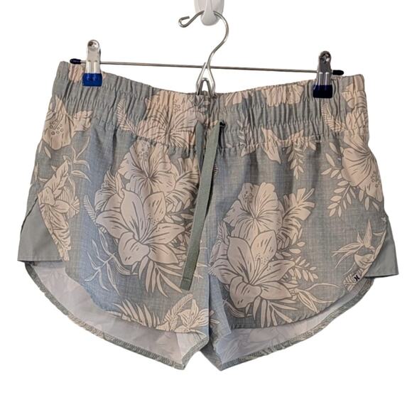 Hurley Pants - Hurley Tropical Green Floral Pull-On Shorts M Elastic Waist Beach Swim Casual